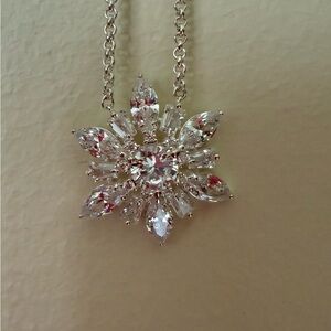 Talbots Silver Snowflake Pendant Necklace